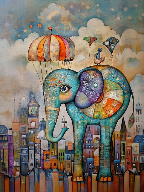Free ai generated elephant whimsical illustration