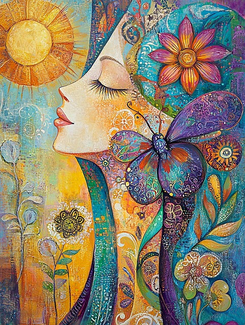 Free ai generated portrait vibrant colors illustration