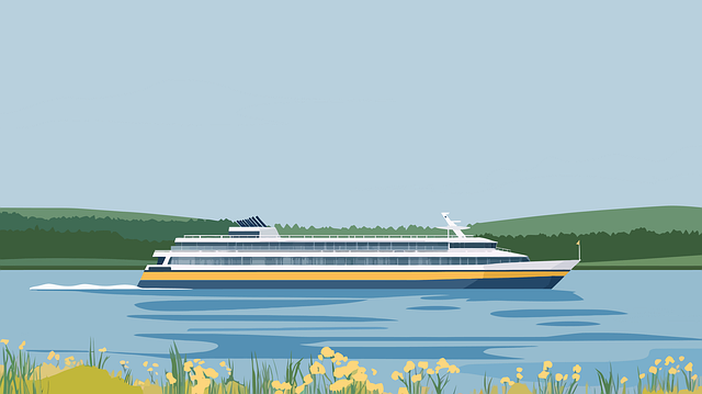 Free ai generated river cruise ship illustration
