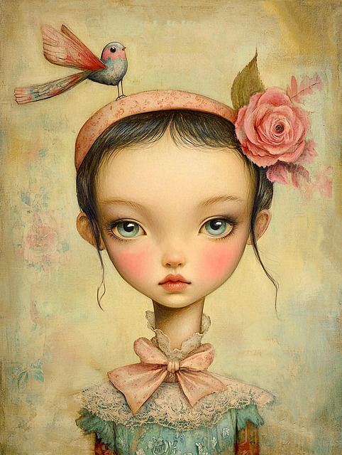 Free ai generated surreal portrait young girl illustration