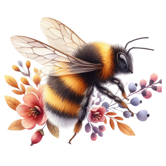 Download free HD stock image of Ai Generated Bumblebee Free ai generated bumblebee flowers illustration