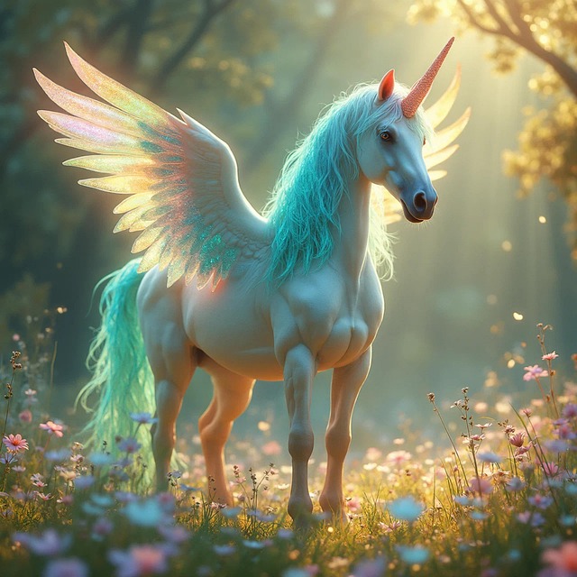 Free ai generated unicorn beautiful illustration