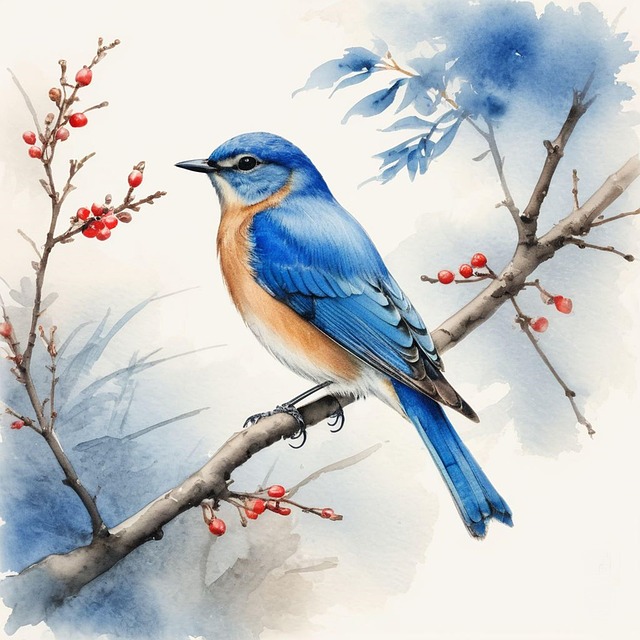 Free ai generated bluebird bird illustration
