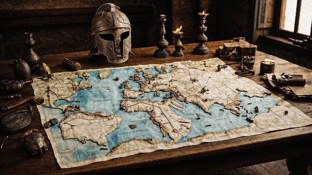 Free ai generated ancient roman artifacts historical display illustration