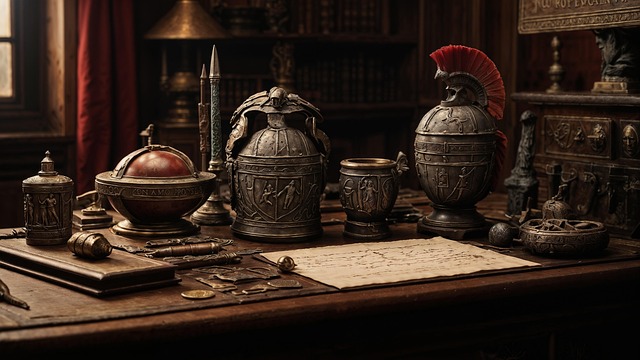 Free ai generated ancient roman artifacts historical display illustration