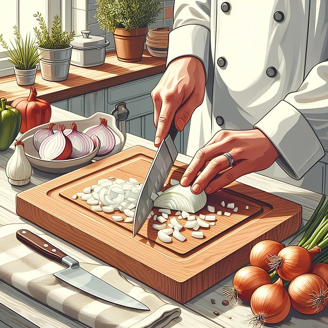 Download free HD stock image of Ai Generated Chopping Free ai generated chopping onion illustration