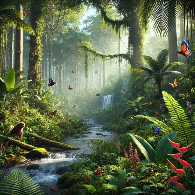 Free tropical rainforest jungle nature illustration