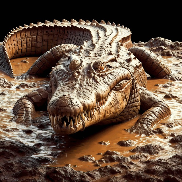 Free crocodile reptile lizard illustration