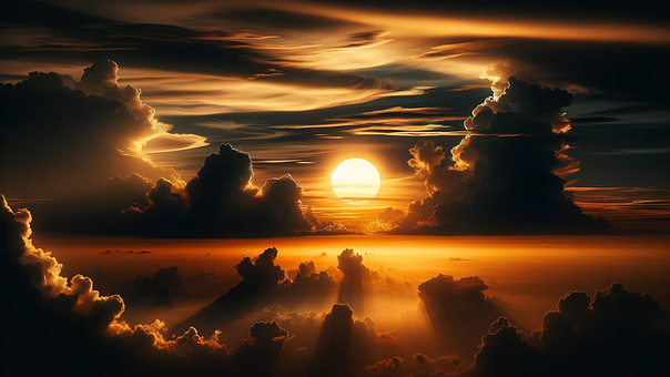 Solnedgang, Dramatisk Himmel