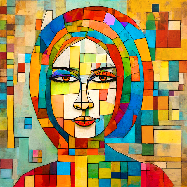 Free mosaic modified woman illustration