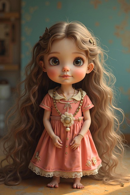 Free ai generated girl doll illustration