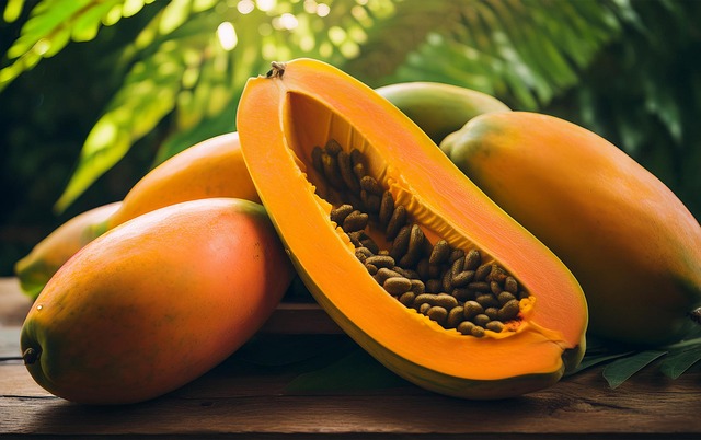 Free ai generated papaya fruits illustration