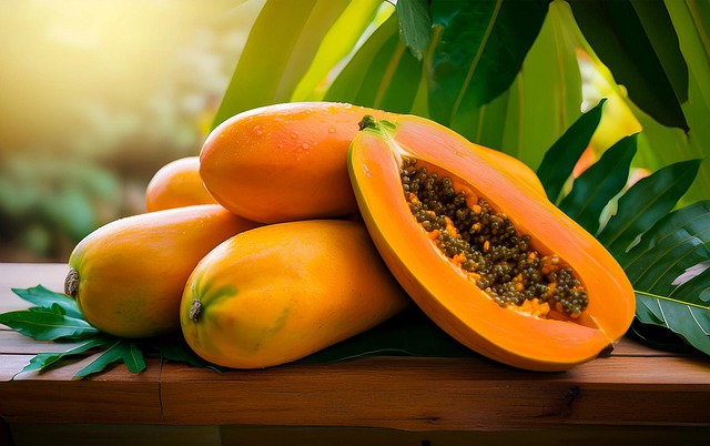 Free ai generated papaya fruits illustration