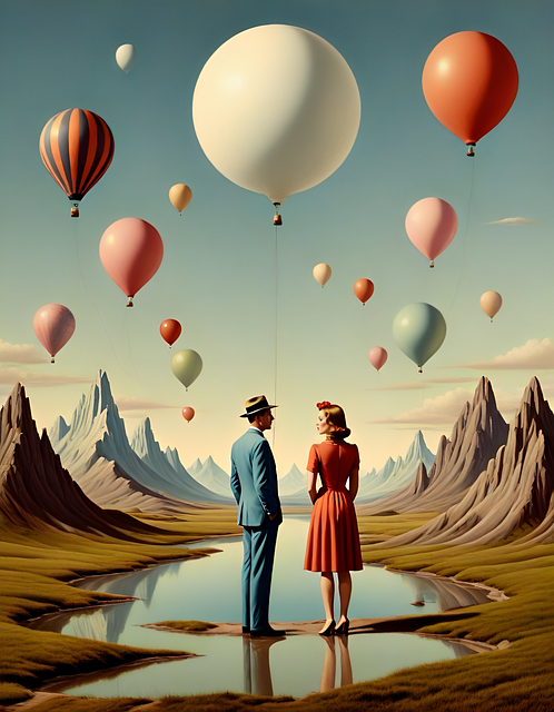 Free ai generated couple nature illustration