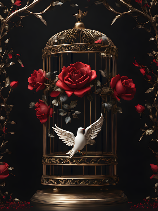 Angels With Roses Detailed Design Download Cage, Angel, Roses. Royalty-Free Stock Illustration Image ...