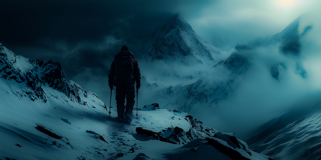 Free mountaineering nature hiking illustration