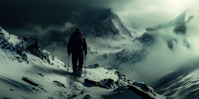 Free mountaineering nature hiking illustration