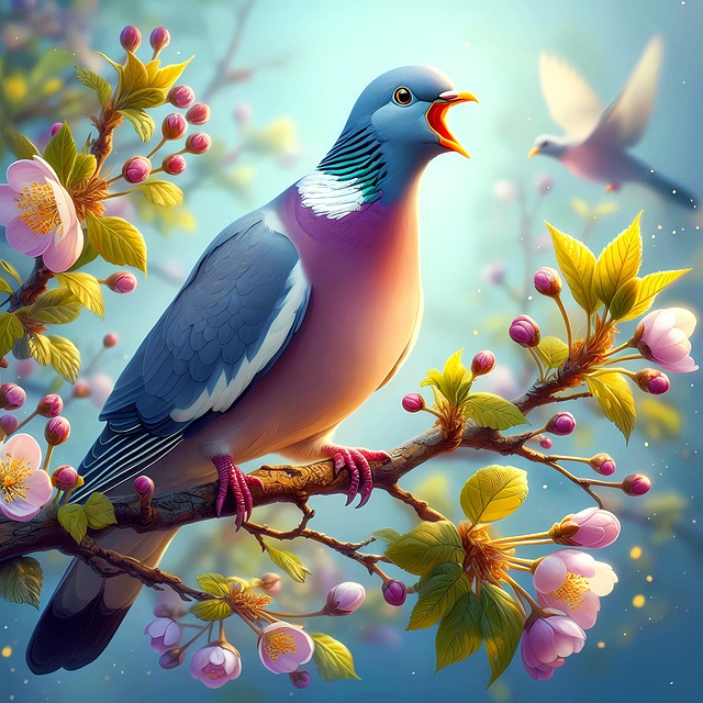 Free wood pigeon pigeon bird illustration