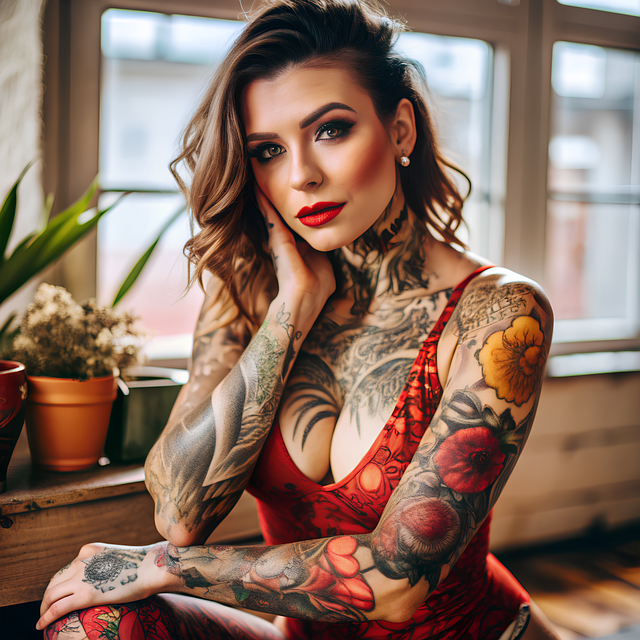 Free woman face tattoo illustration