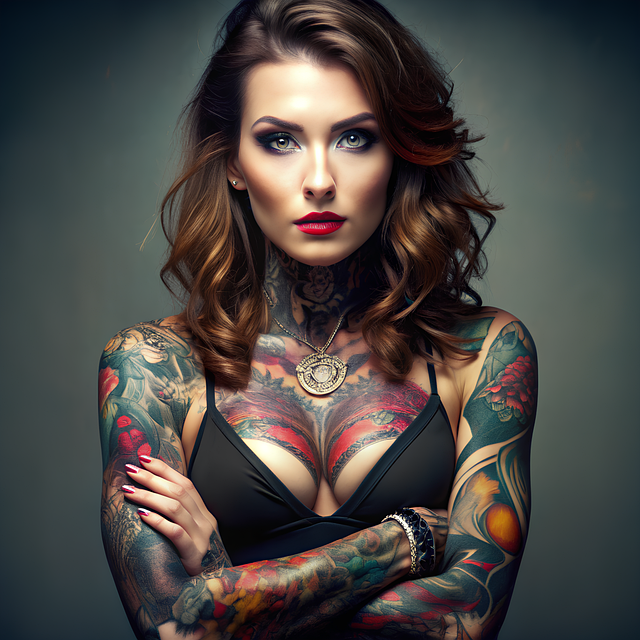 Free woman face tattoo illustration