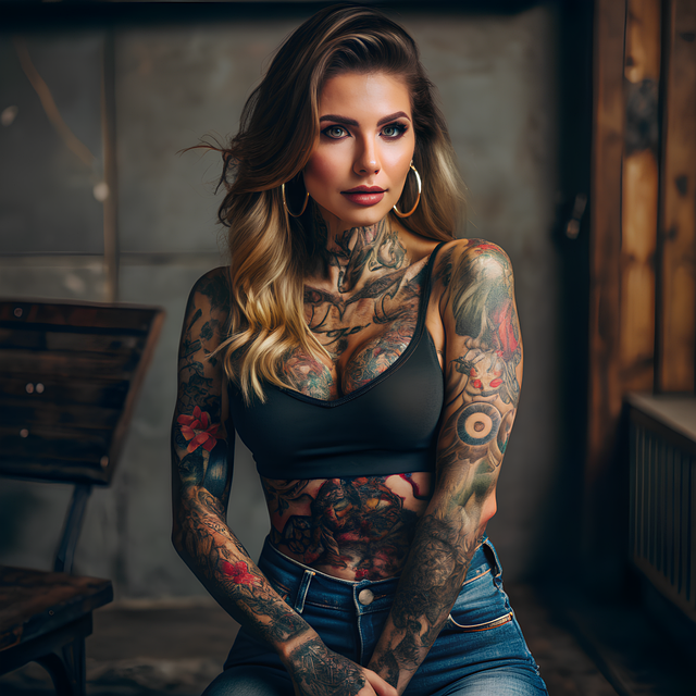 Free woman face tattoo illustration