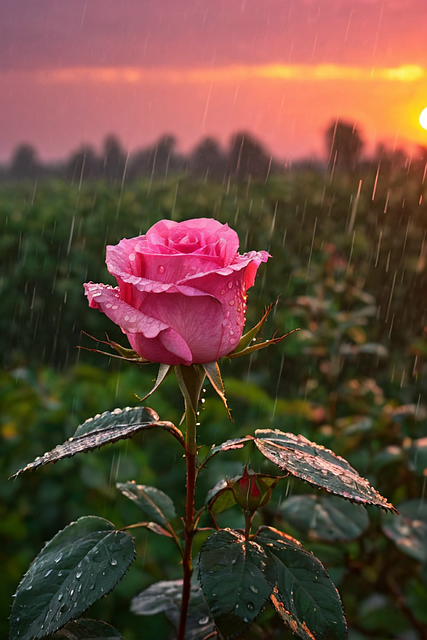 Free ai generated pink rose illustration