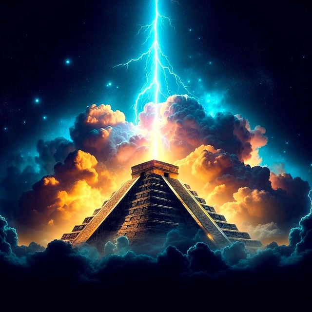 Free maya aztecs pyramid illustration
