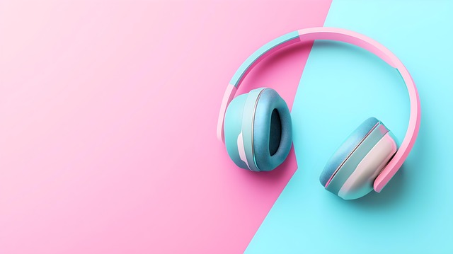 Free ai generated podcast pastel headphones illustration
