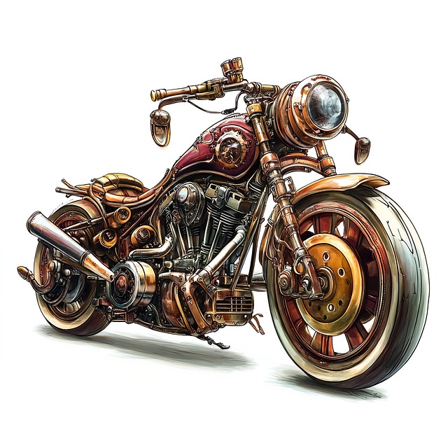 Download free HD stock image of Ai Generated Motorbike Free ai generated motorbike steampunk illustration