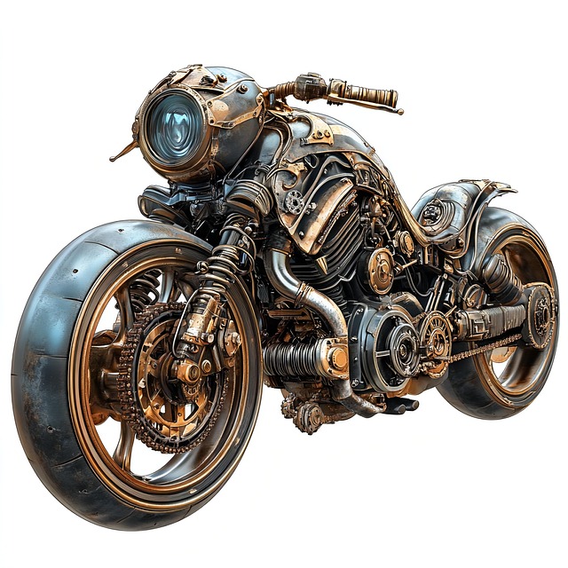Download free HD stock image of Ai Generated Motorbike Free ai generated motorbike steampunk illustration