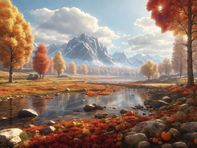 Free ai generated trees river illustration