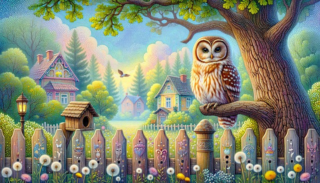 Free ai generated owl whimsical illustration