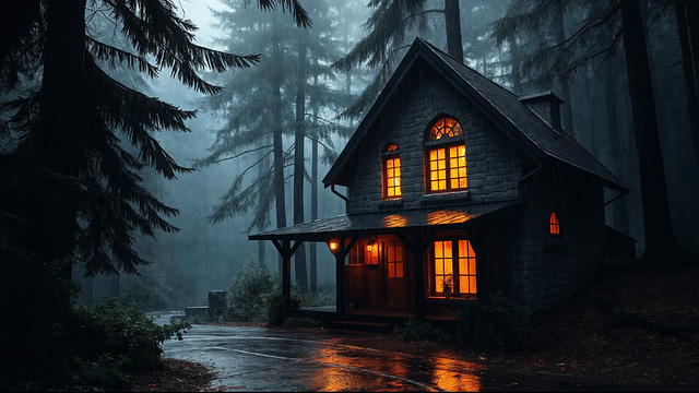 Free ai generated house nature illustration