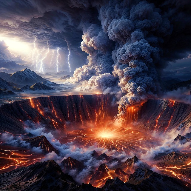 Free volcano lava volcanic eruption illustration