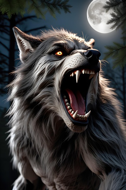 Free ai generated werewolf wolf illustration