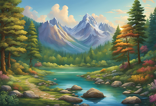 Free Ai Generated Lake illustration and picture
