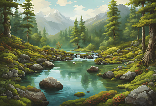Free Ai Generated Lake illustration and picture
