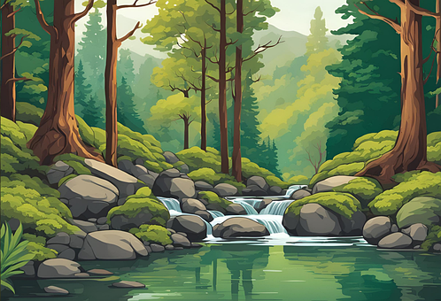 Free Lake Nature illustration and picture
