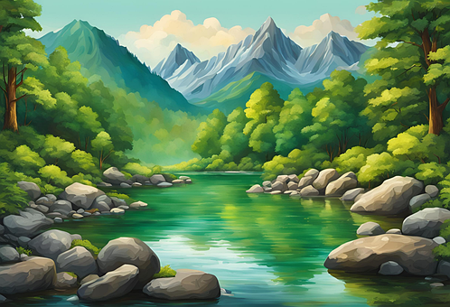 Free Lake Nature illustration and picture