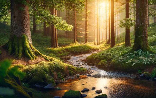 Download free HD stock image of Ai Generated River Free ai generated river stream illustration