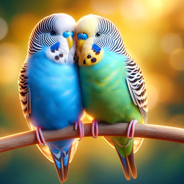Free budgies parrots birds illustration