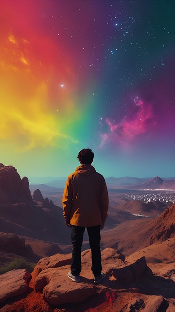 Free ai generated human cliff illustration