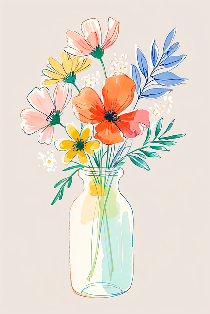 Ai Generiert, Wildblumen, Vase, Natur