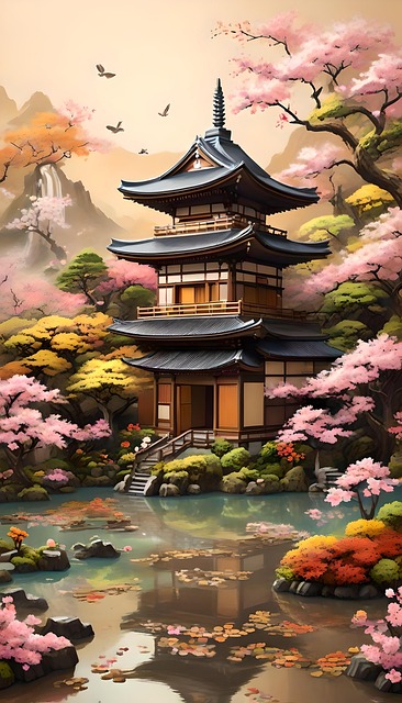 Japanisch, Tempel, Buddhismus, Religion