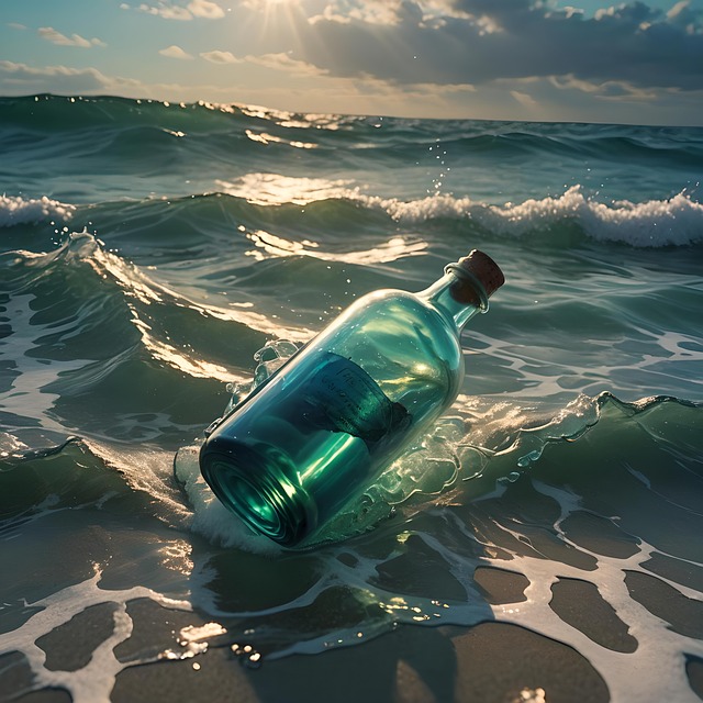 Free ai generated bottle message illustration