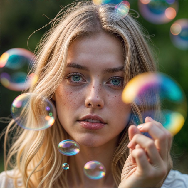 Free soap bubbles multicoloured blow illustration