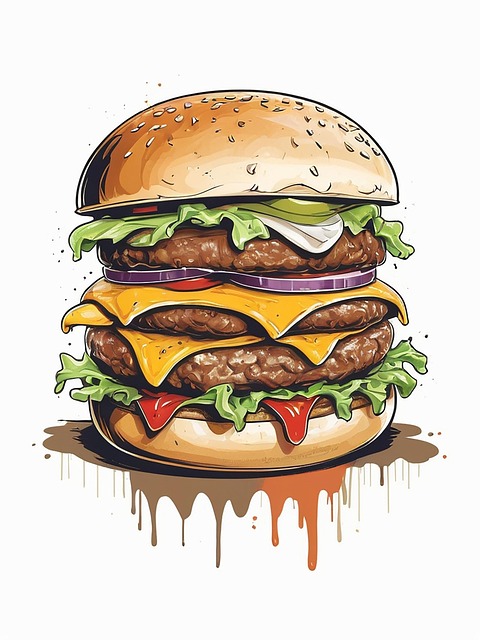 Free burger hamburger food illustration