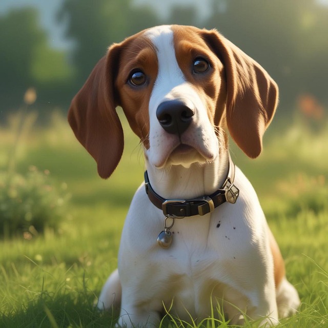 Free ai generated treeing walker coonhound dog illustration