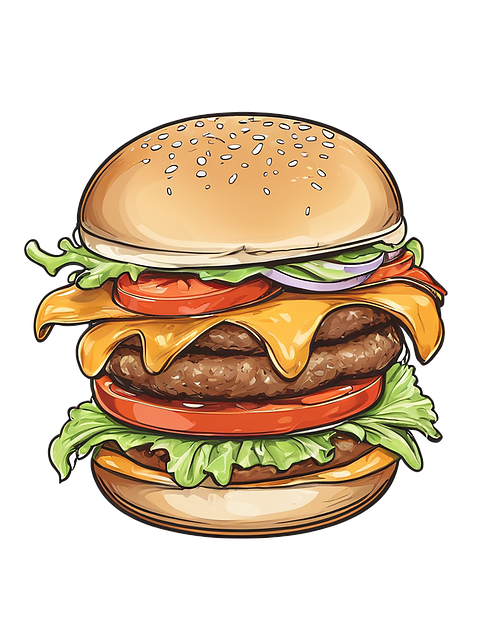 Free burger hamburger food illustration