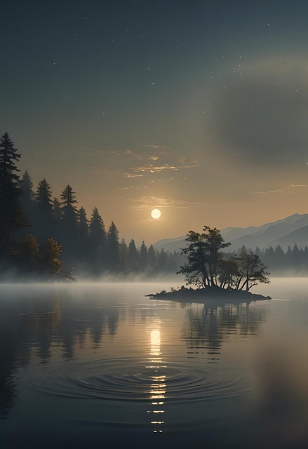 Free ai generated lake water illustration